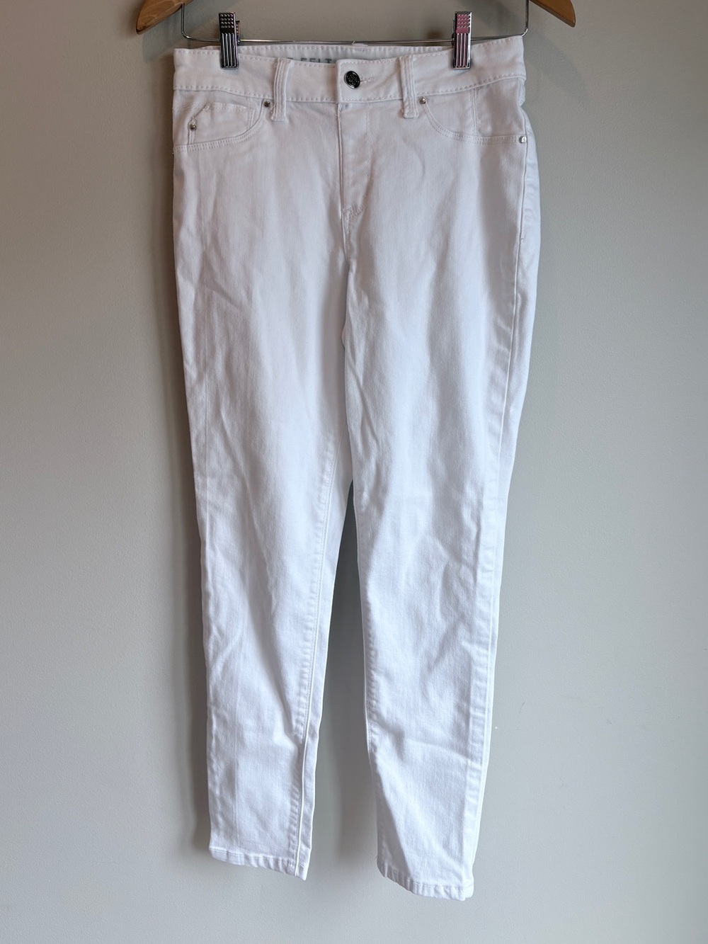 Laurie Felt White Silky Skinny Ankle Jeans Size Small